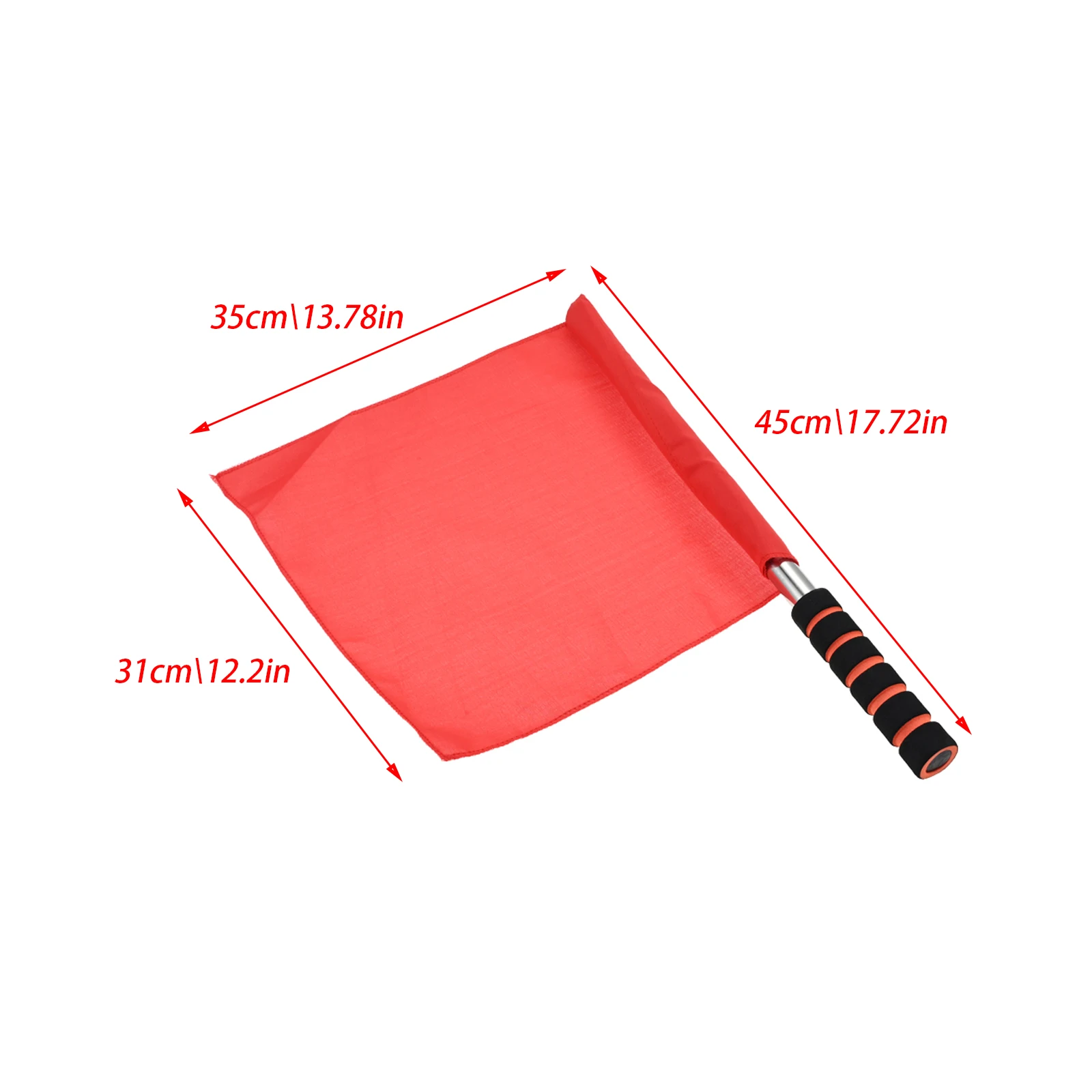 2/4 Pcs Red Volleyball Flags Sponge Handle and Stainless Steel Pole Lightweight Referee Equipment for Volleyball Track and Field