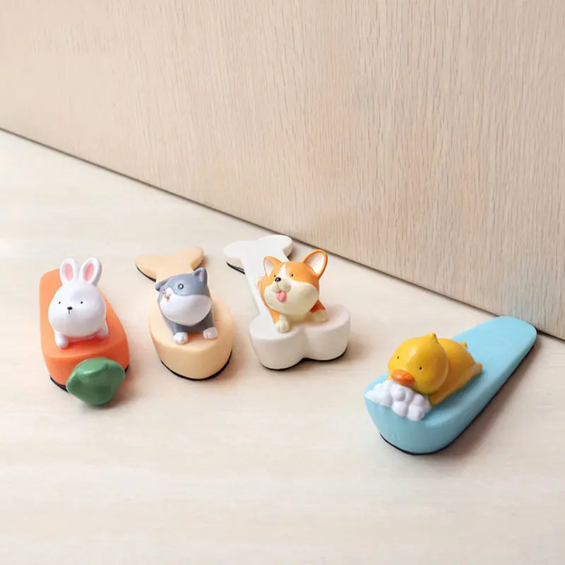 Safety Protector Cute Cartoon Silicone Figure Door Stopper Wedge Door Jam Catcher Block Guard Home Office Protectors