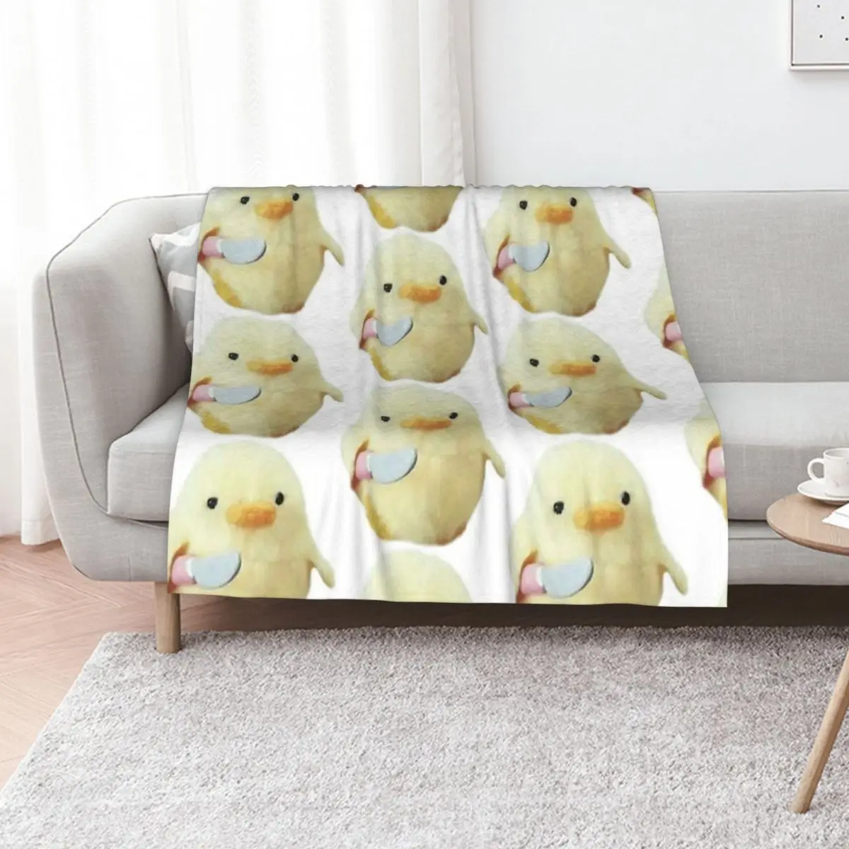 

Chicken With Knife Meme Throw Blanket Decoratives for sofa Extra Large Throw Custom Blankets