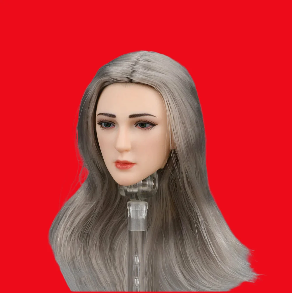 1/6 Color pálido TBLeague PLLB2023-S52 Belleza del cabello plateado cabeza vívida esculpir ajuste 12 "figura de acción coleccionable DIY