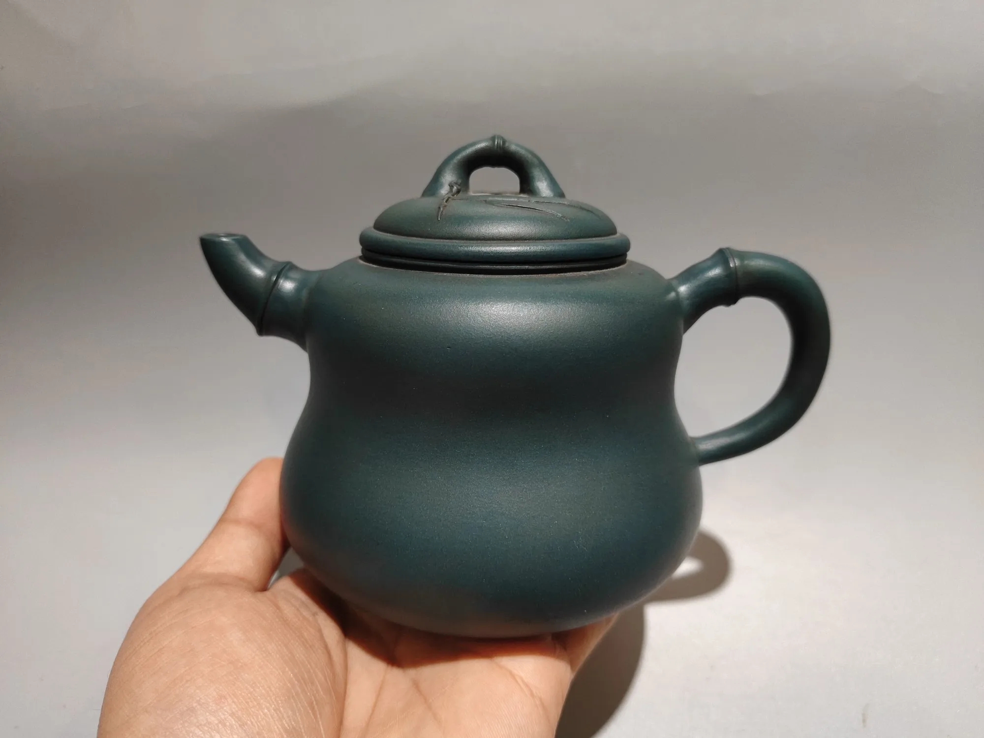 Yixing Purple Clay Teapot Bamboo Rhythm Bamboo spout pot Gourd shaped pot pot Kettle Teapot Study Amass wealth Ornament
