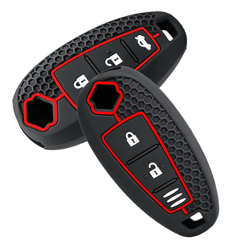 For Suzuki Baleno Ertiga Ciaz Ignis Kizashi Swift SX4 S-cross Vitars Silicone Car Smart Key Cover Case Bag Protector Keychain