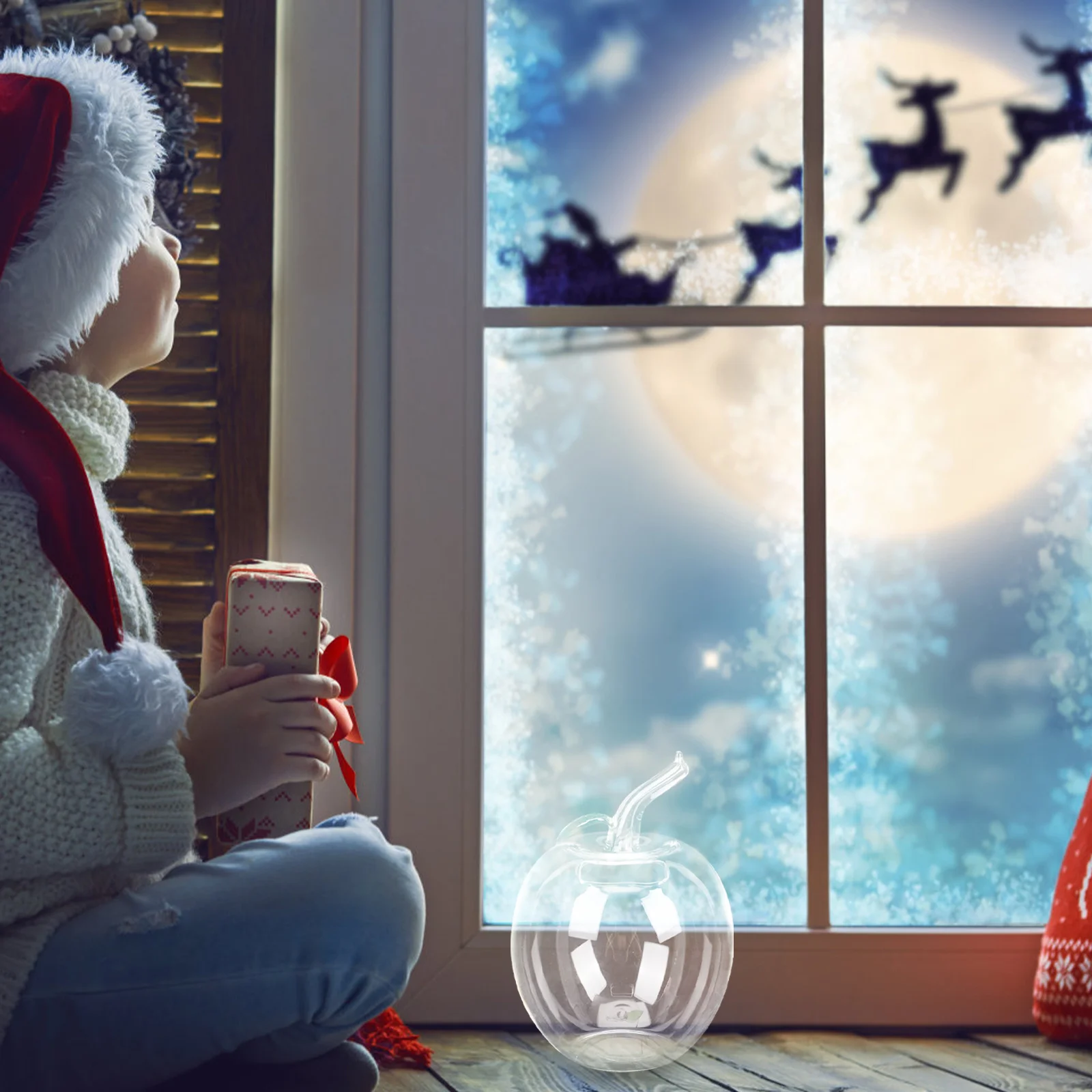 

Transparent Glass Apple-Shaped Piggy Bank Clear Saving Pot Desktop Decor for Kids Glass Piggy Bank -Shaped Money Pot