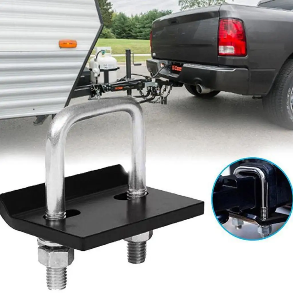 Anti Rattle Hitch Bracket Heavy Duty Steel Tightener Hitch Clamp Towing Support for Car Trailer Receiver