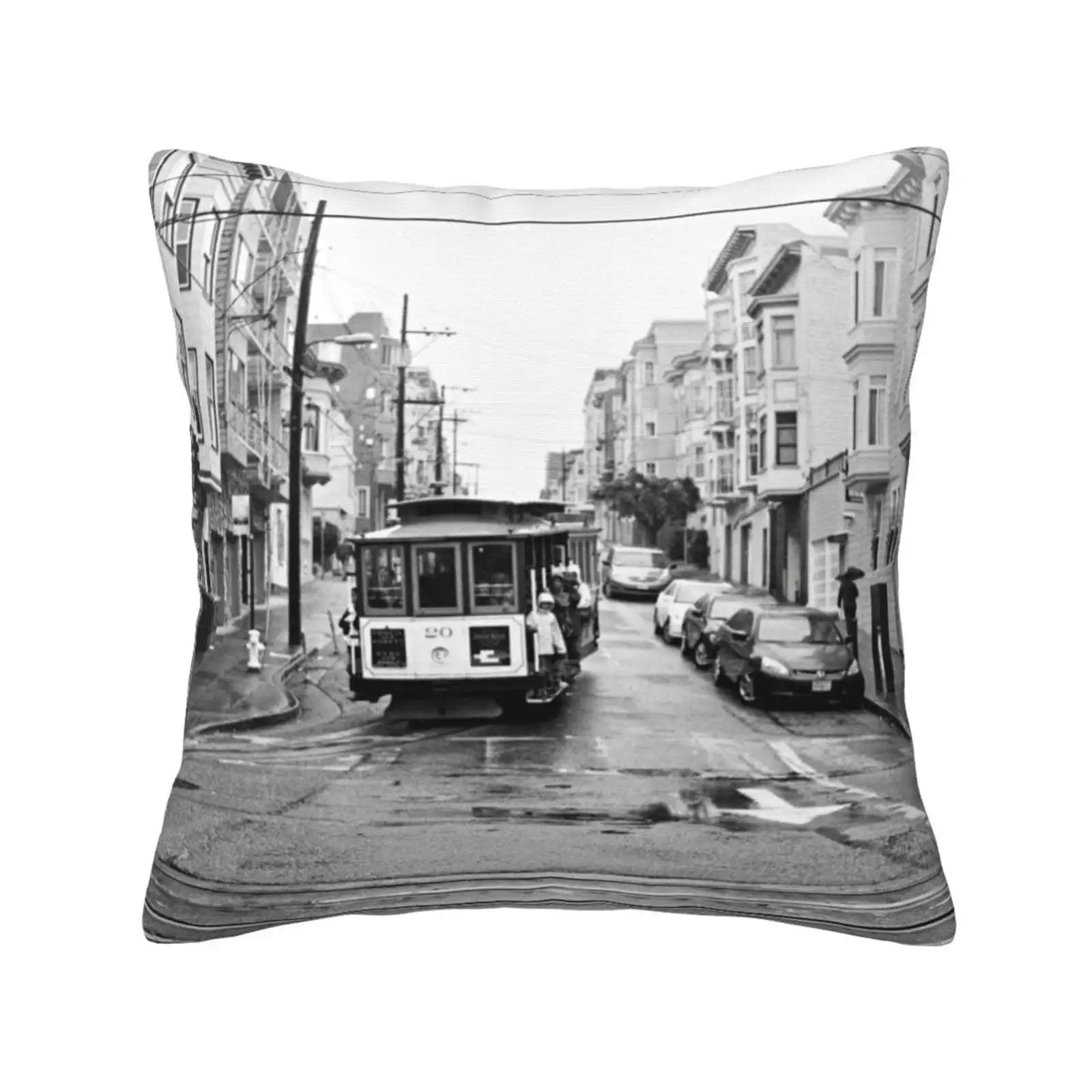 20 Hyde & Beach Home Sofa Car Cushion Cover Pillowcase Cable Car Trolley Jackson Street Hyde Street Nob Hill San Francisco