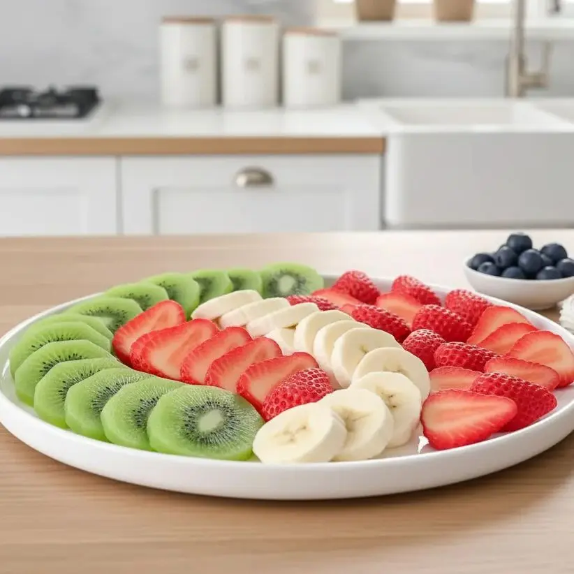 Rebanadas de frutas simuladas (fresa, plátano, kiwi), comida falsa, accesorios de fotografía lindos y divertidos, decoraciones para tienda de postres,