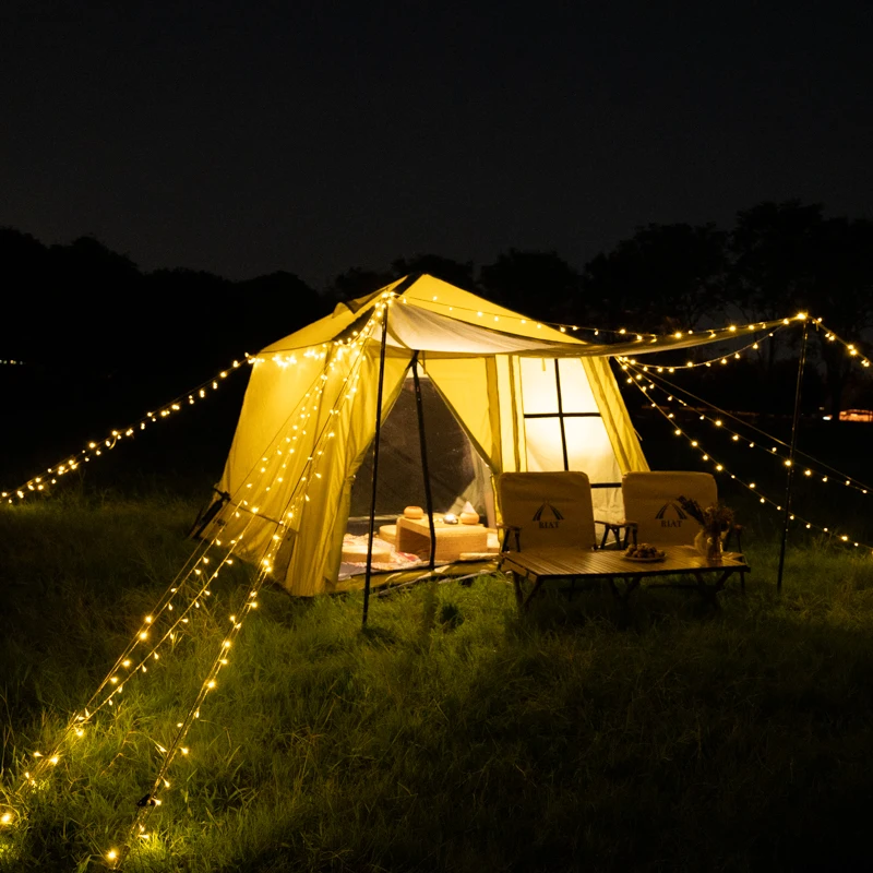 

China Factory's Luxury Portable Air Tent Waterproof UV Oxford Pole For Outdoor Camping PVC Oxford Canvas Material Sole Supplier