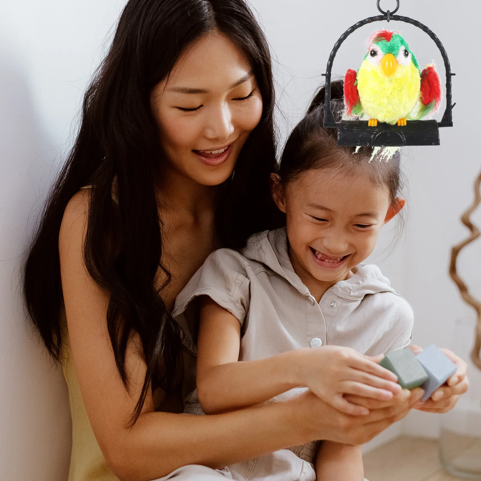 

1pc Talking Parrot Toy Adorable Shape Repeat Electronics Kids Educational Early Learning Soft Texture Recording Fun