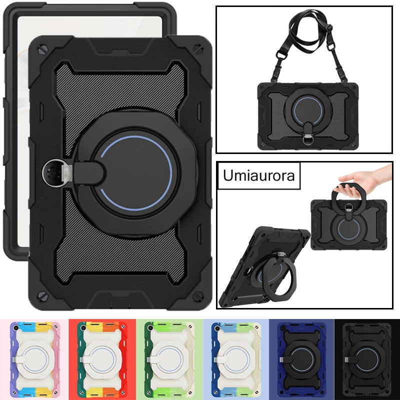 For Honor Pad 8 9 10 12.1 X8a X9 X9a 11.5 Magic Pad2 12.3 inch Shockproof Tablet Case Pull Ring Stand Strap Rugged Cover Funda