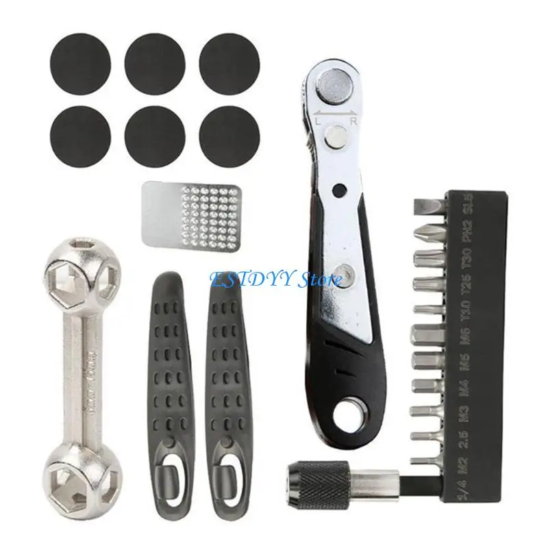 

G6DE Bicycles Multitool with Bikes Tire Levers Spoke Wrench Set for Mountain Bikes