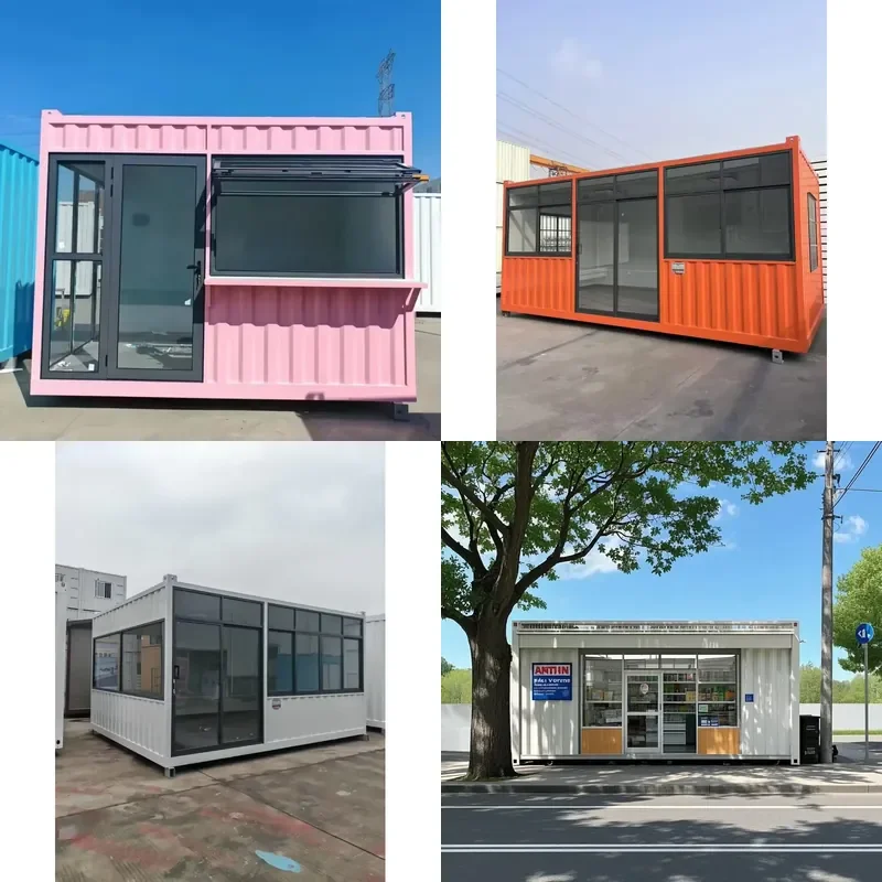 Quickly Assemble 10 Foot Prefabricated Restaurant Container Kiosks for Retail Food Stalls Mall Store Canopies Sandwich Panels