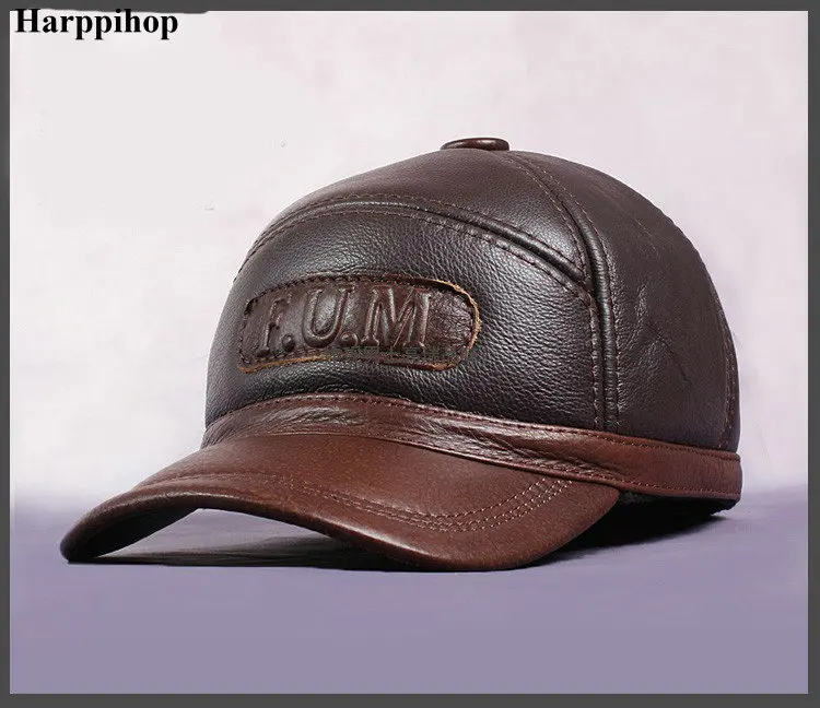 HARPPIHOP New Design Men\'s 100% Genuine Leather Cap /Newsboy /Beret /Cabbie Hat/ baseball HatS