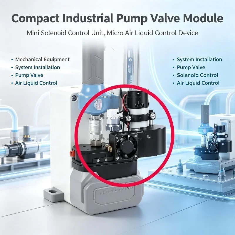 Compact Industrial Pump Valve Module, Mini Solenoid Control Unit, Micro Air Liquid Control Device