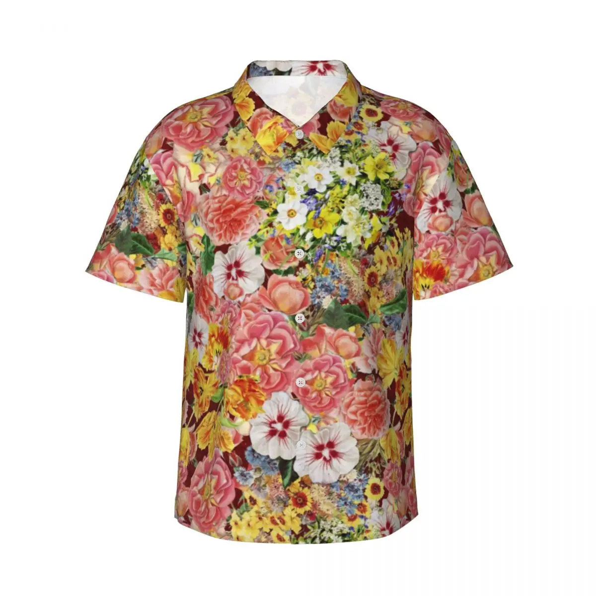 

Hawaii Shirt Vacation Sevilla Floral Blouses Botanical Flowers Print Vintage Casual Shirts Man Short-Sleeve Street Style Clothes