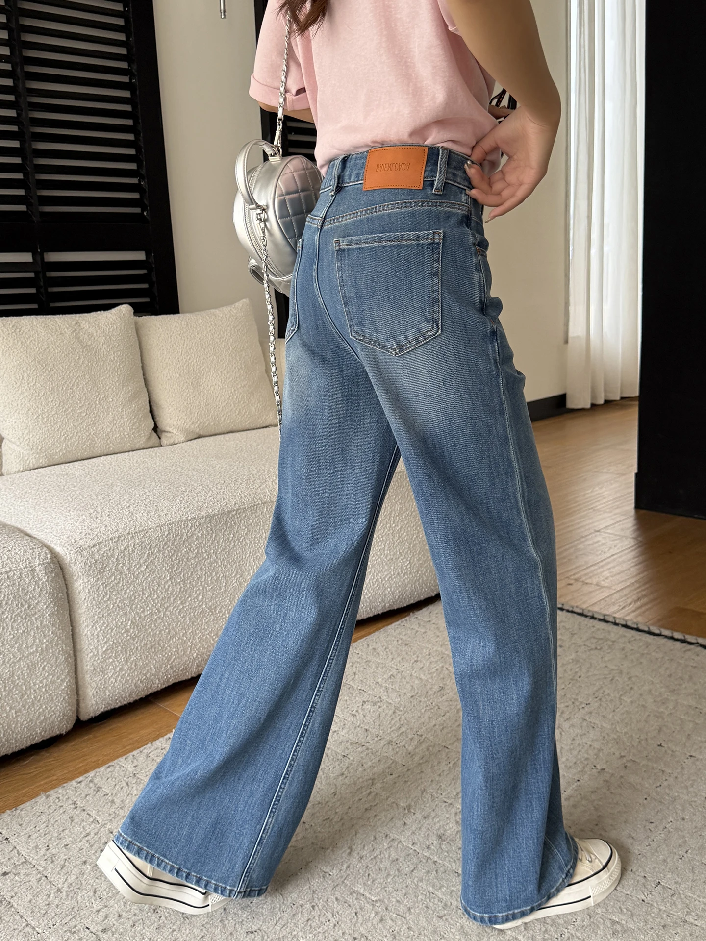 

Blue Bell Bot Jeans Women's Loose Fit Straight Leg Four Way Stretch High Waist Denim Pants Spring 2026 New Upade Version