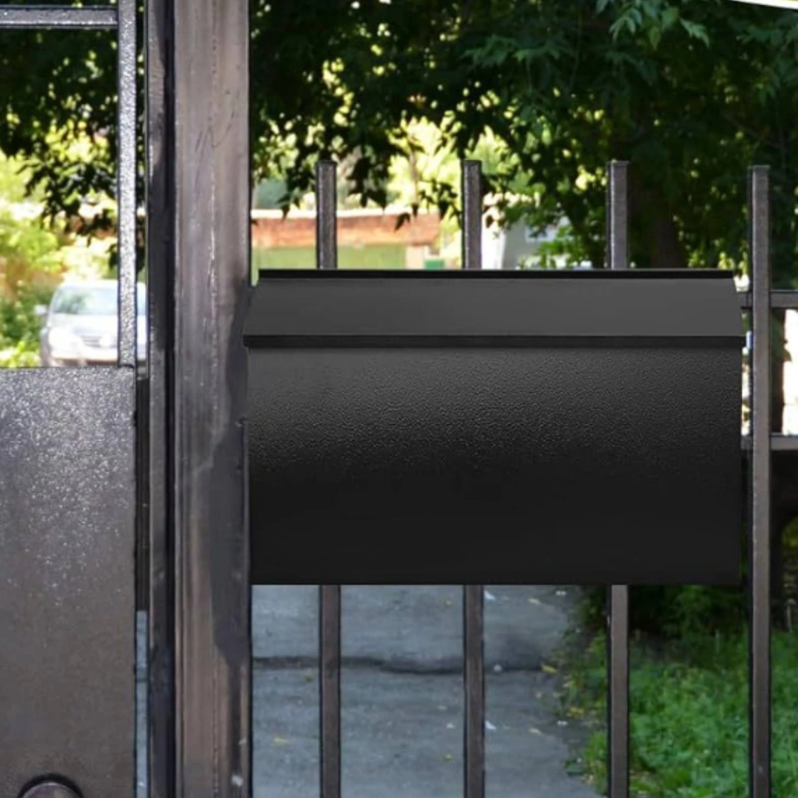 Mailbox with Slanted Lid Sturdy Metal Mailbox Mail Box Long-Lasting Hardware Rust-Resistant for Homeowners, Gate, Fence
