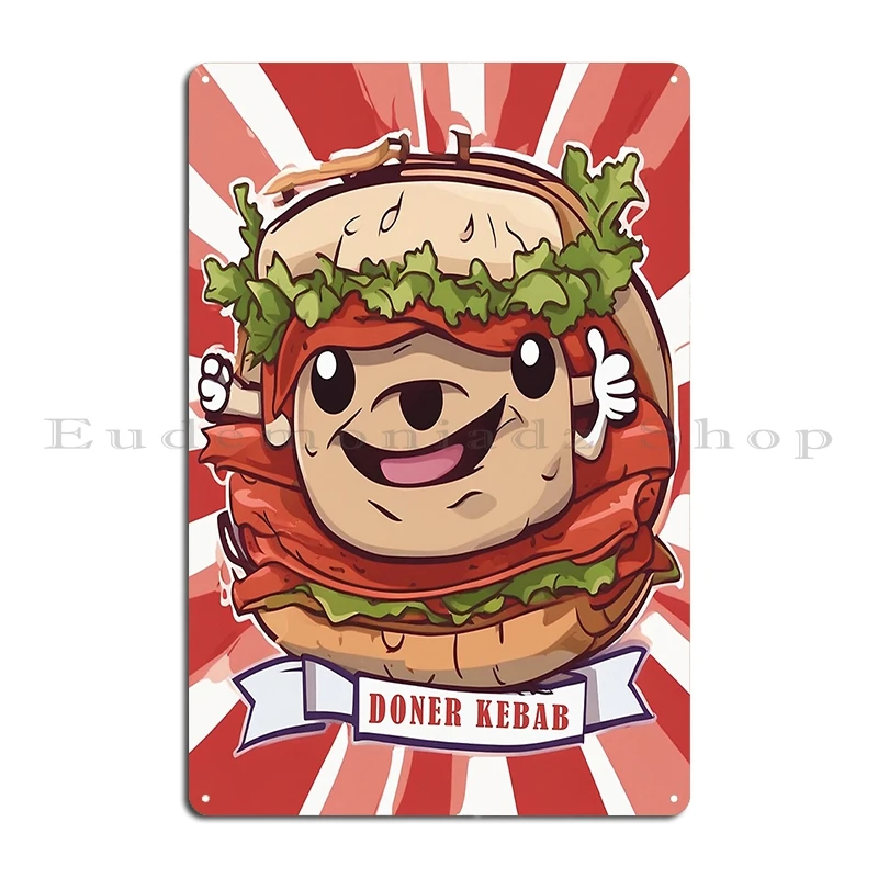 أنا أحب كباب خفيف دونر كباب Dönerspieß Dönerbag دونر كباب Extravaganza معدن كلاسيكي مطبوع جدار اللوحة تين تسجيل ملصق