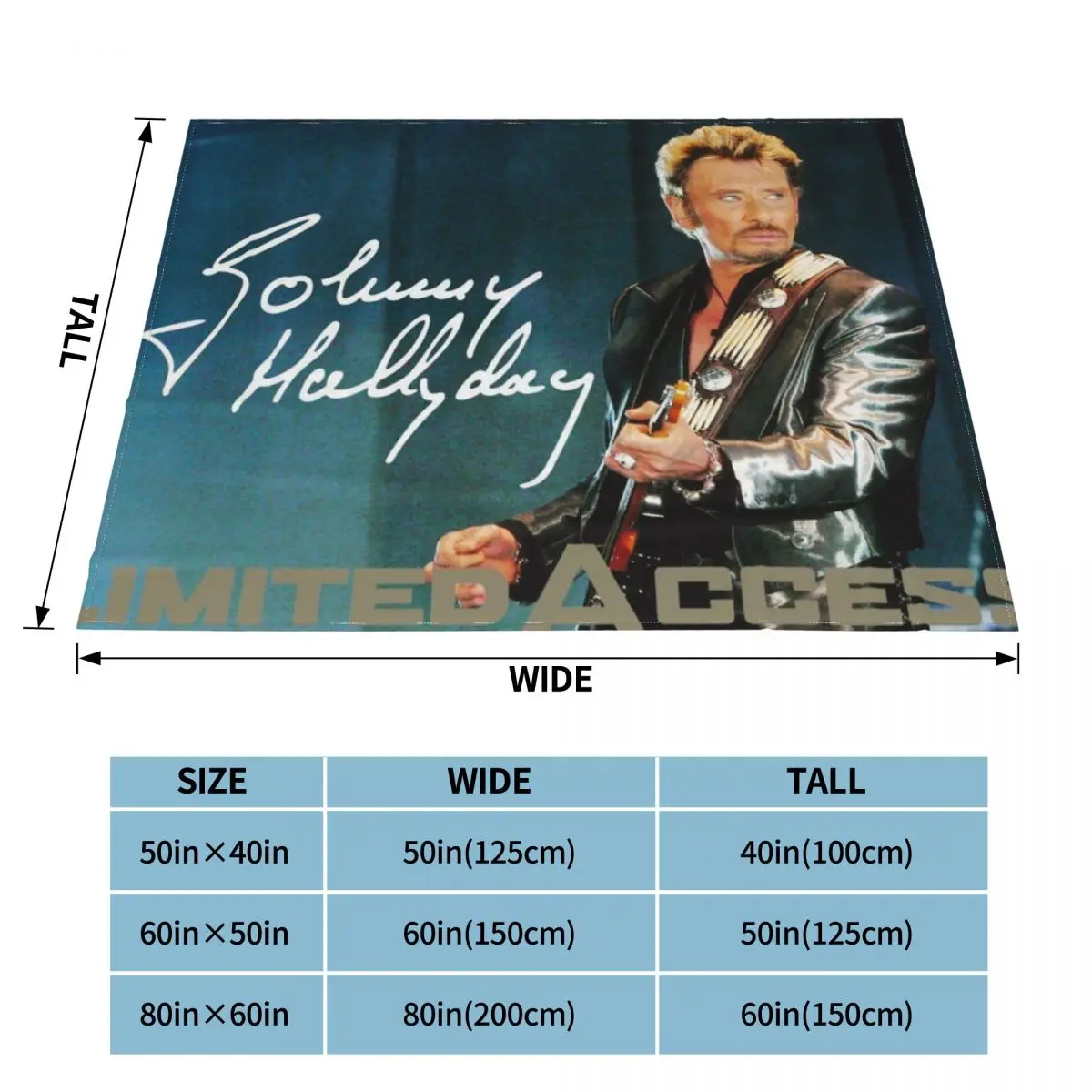 Johnny Hallyday Limited Access Singer Blanket Fleece All Season Breathable Warm Throw Blanket for Home Car Plush Thin Quilt