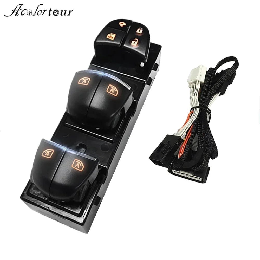 

LED Power Window Switch Master Glass Lifter Closer Button for Nissan X-trail T32 Qashaqai J11 Rogue Leaf Teana Serena C26 C27