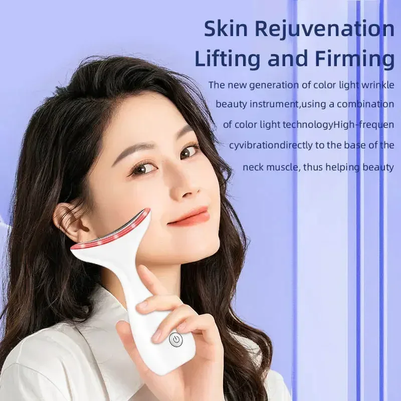 LED Neck Beauty ThIghtening Instrument EMS Microcurrent Lifting Anti -Wrinkle Remove Facial Massage  To Beautify and Rejuvenate