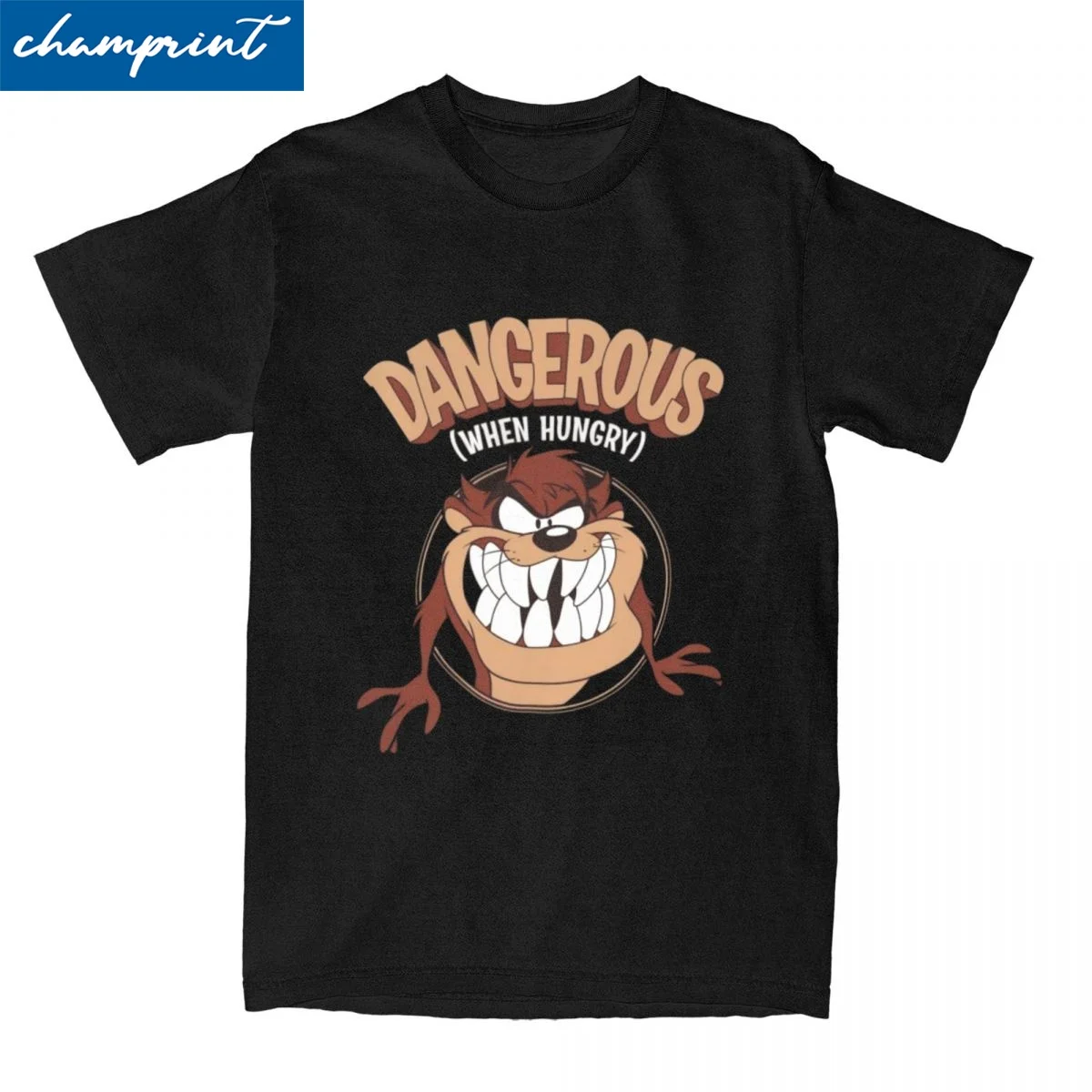 Men Women Space Jam Tazs T Shirt Dangerous when Hungry Pure Cotton Clothing Vintage Short Sleeve Tee Shirt Birthday Gift T-Shirt