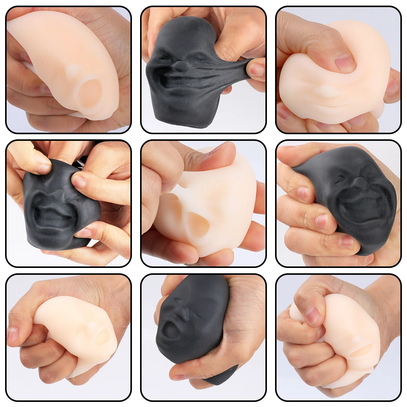 

Novelty Funny Human Face Pinch Music Fidget Toy Creative Simulation Human Face Doll TPR Soft Rubber Decompression Venting Toys