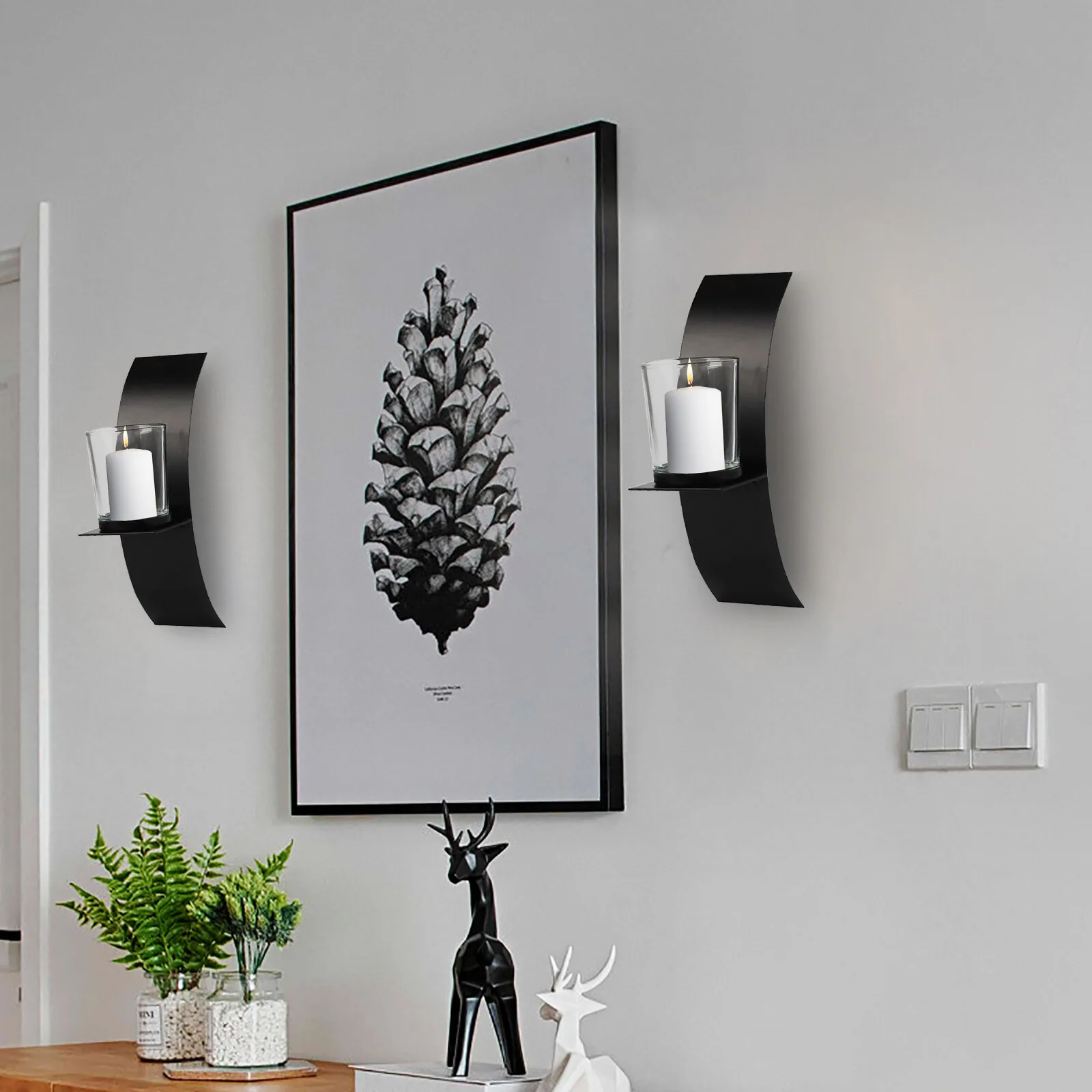 Elegant Wall Hanging Candle Holder Set