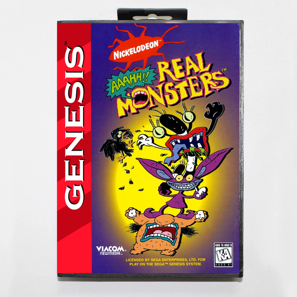 Игровой картридж Aaahh Real Monsters MD с коробкой из США для 16-битной системы Sega Megadrive Genesis