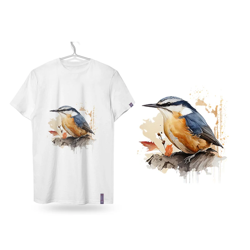 Hand-painted Watercolors Hunting Birds Iron on Transfers for T Shirts Dtf Transfers Ready to Press Patch Transfer DIY Apparel