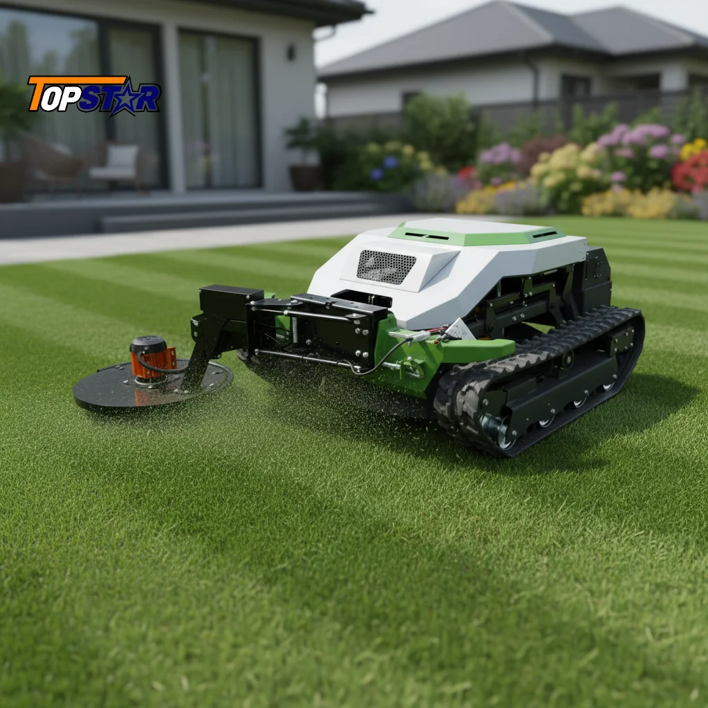 

Cordless Remote Control Crawler Lawn Mower Electric Self-Propelled Mower for Home Farm Commercial