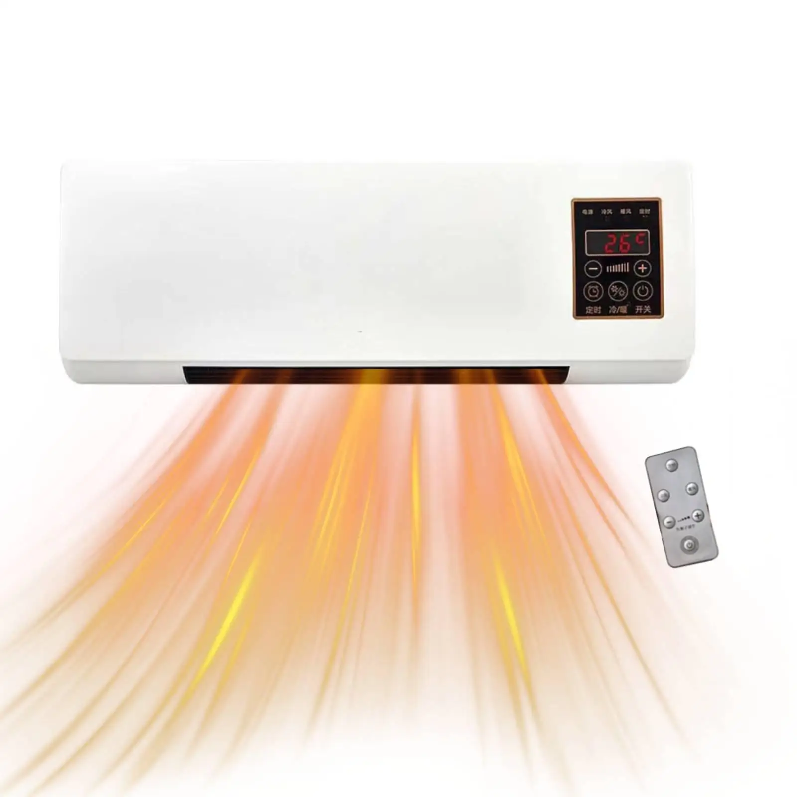 Mini Wall Air Conditioner Ductless Heat Pump Smart Timer Quiet ABS Split Cooler Heater for Bedroom Living Room Office