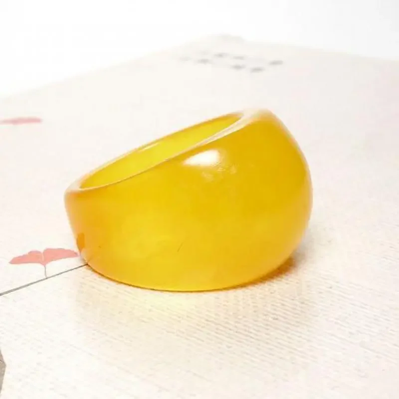 Natural Amber Ring Men Women Healing Gemstone Fine Jewelry Genuine Baltic Yellow Butter Amber Rings Band For Girlfriend Mom Gift
