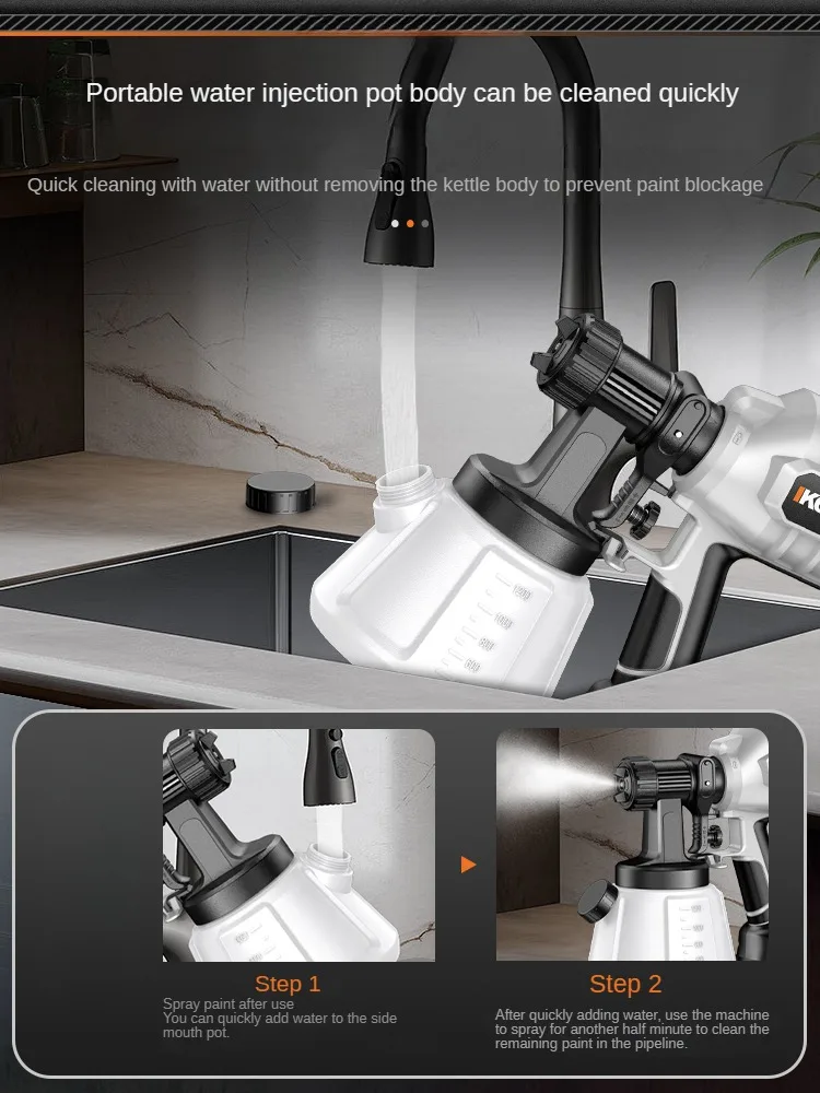 

Электрический краскопульт с большим объемом бака и технологией высокой атомизации