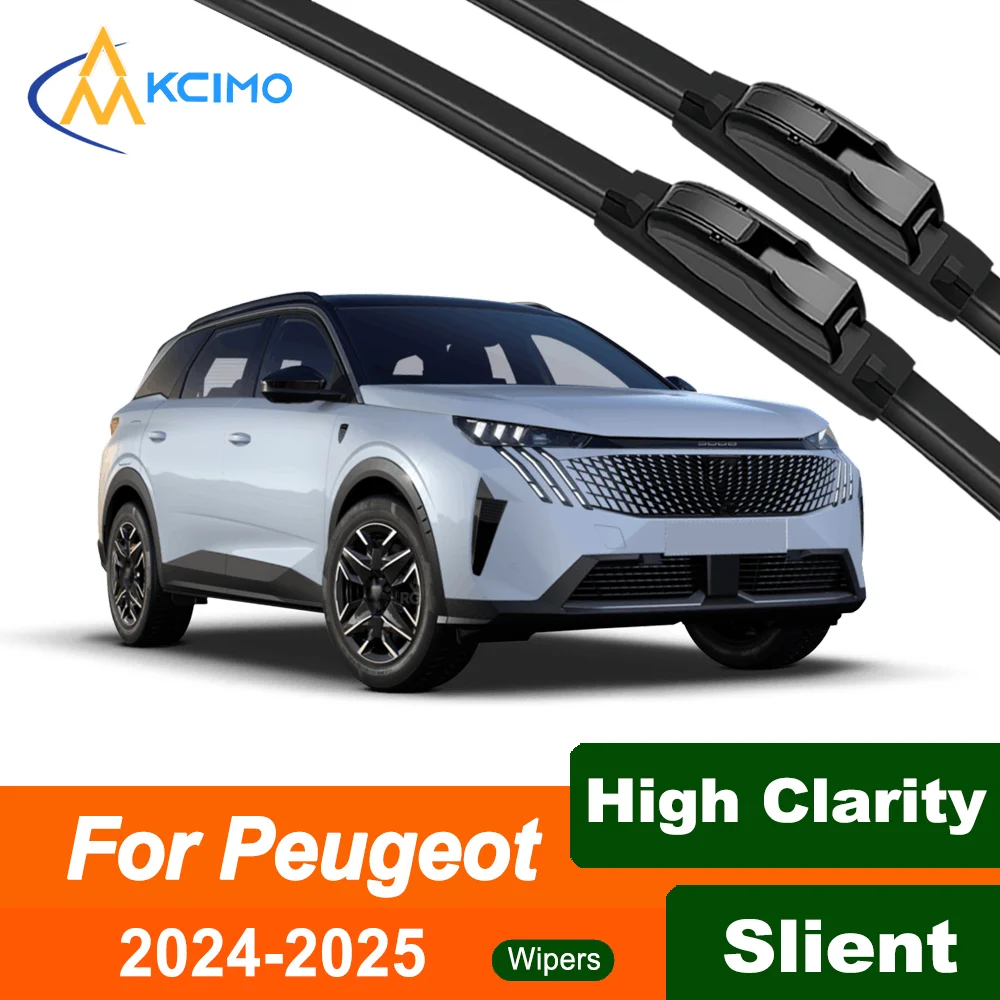 

Silent Black Front Wiper Blades Set for Peugeot 5008 P67 2024-2025 Premium Auto Windscreen Windshield Window Wiper Accessories