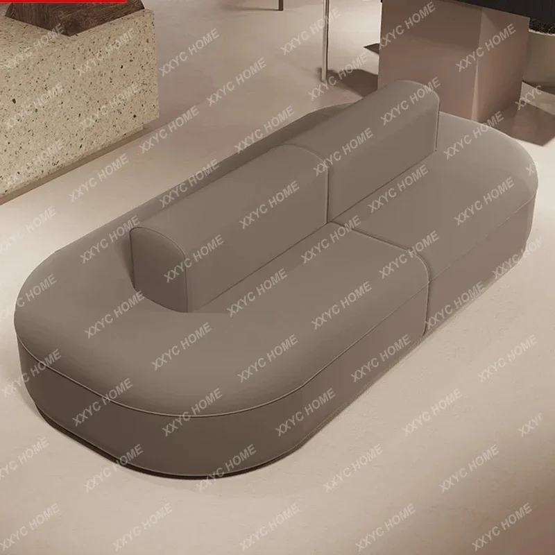 A Double-sided sitting back-to-back straight-row sofa, booth hall, seating area