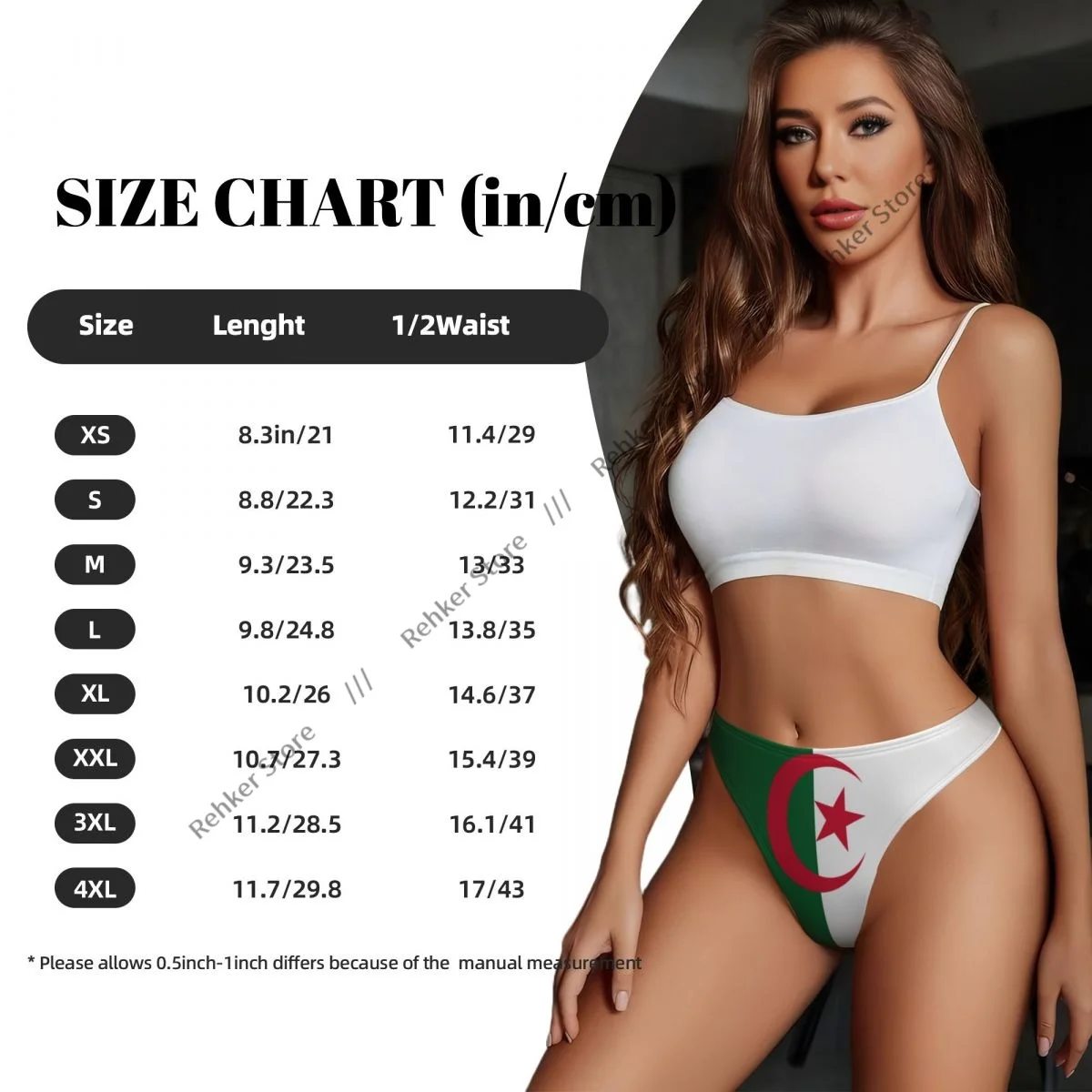 Sexy Women Underwear Flag Of Algeria Thong Panties G-string