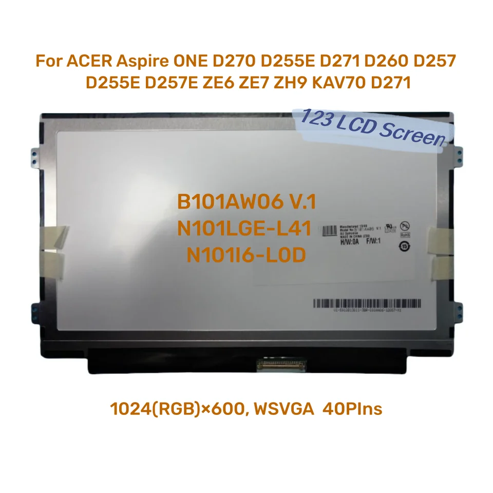 PCパーツ Acer Aspire One D257-13478 Replacement LAPTOP LCD Screen 10.1