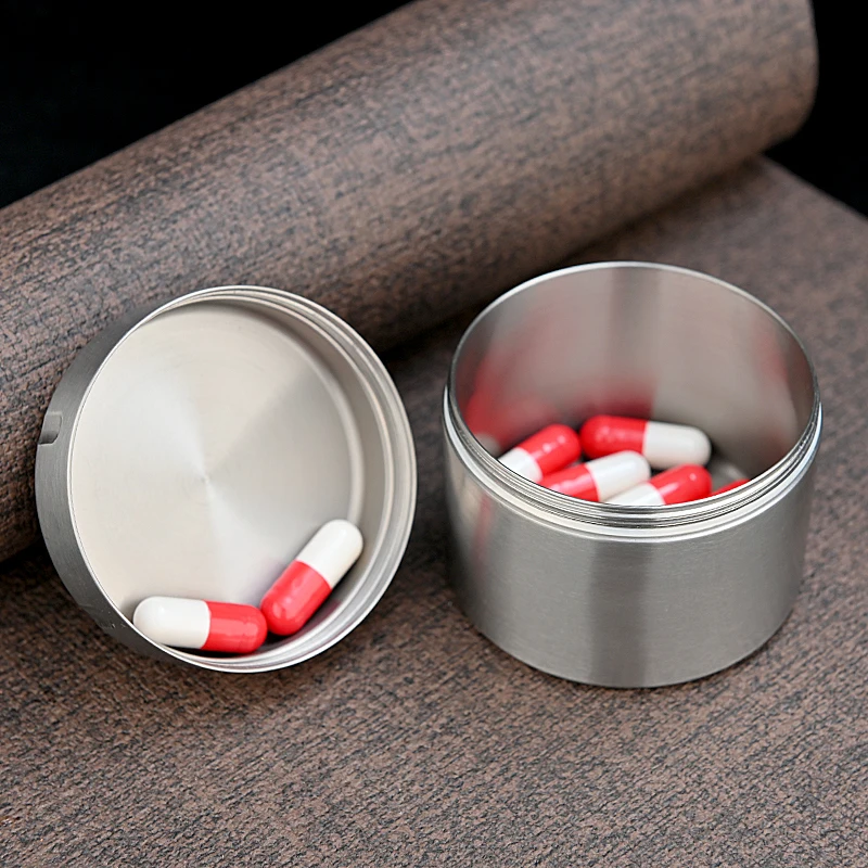 Waterproof Tea Pill Medicine Storage Box Titanium Alloy Seal Bottle Heavy Capacity CampingMoisture-proof Outdoor EDC Canister