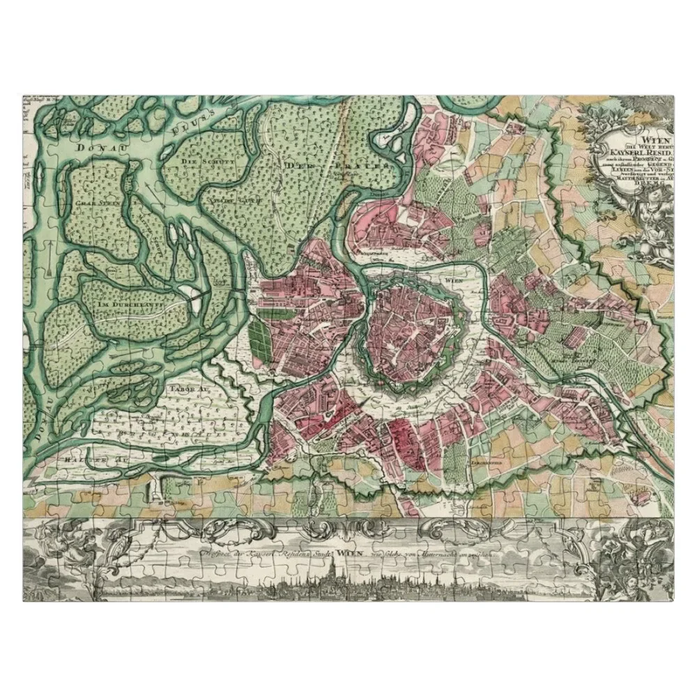 

Vintage Map of Vienna Austria (1730) Jigsaw Puzzle Baby Toy Wooden Decor Paintings Puzzle