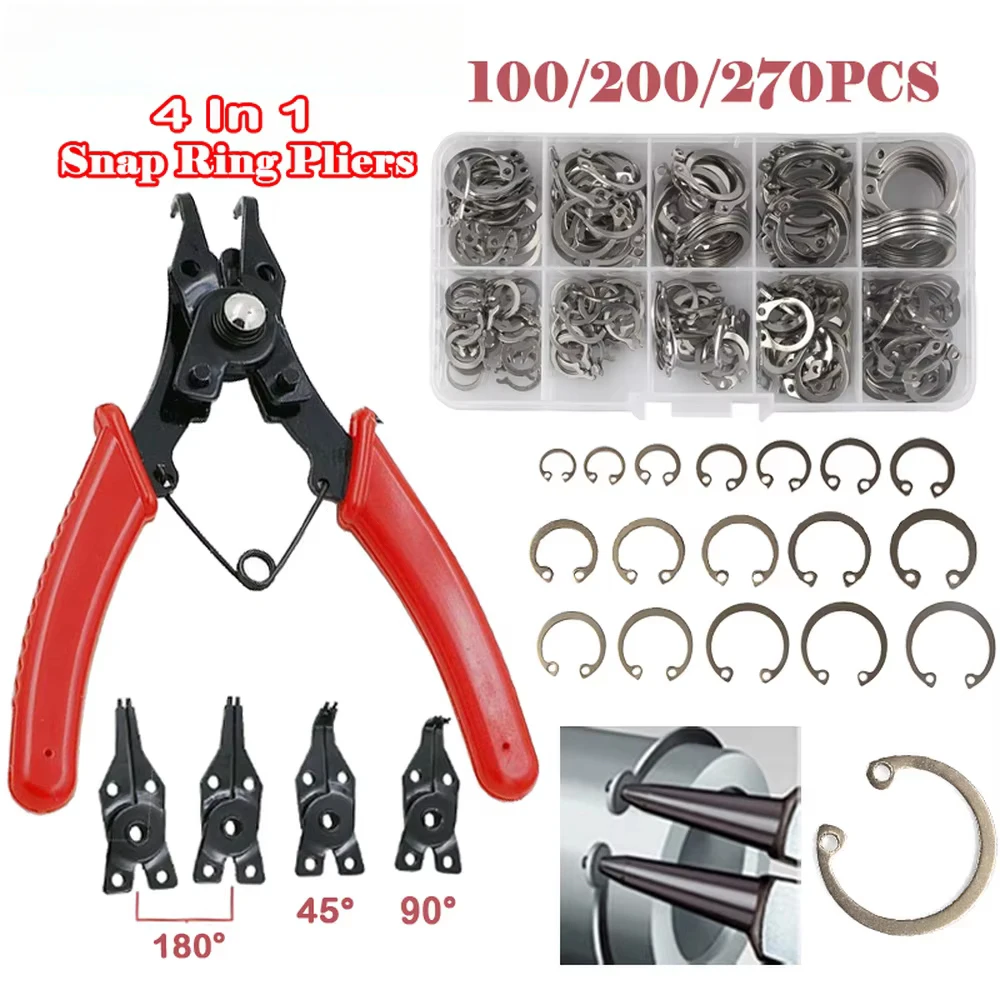 270/200/100PCS C Type Internal Circlip Retaining Clip Snap Ring for Hole Assortment Kit Set