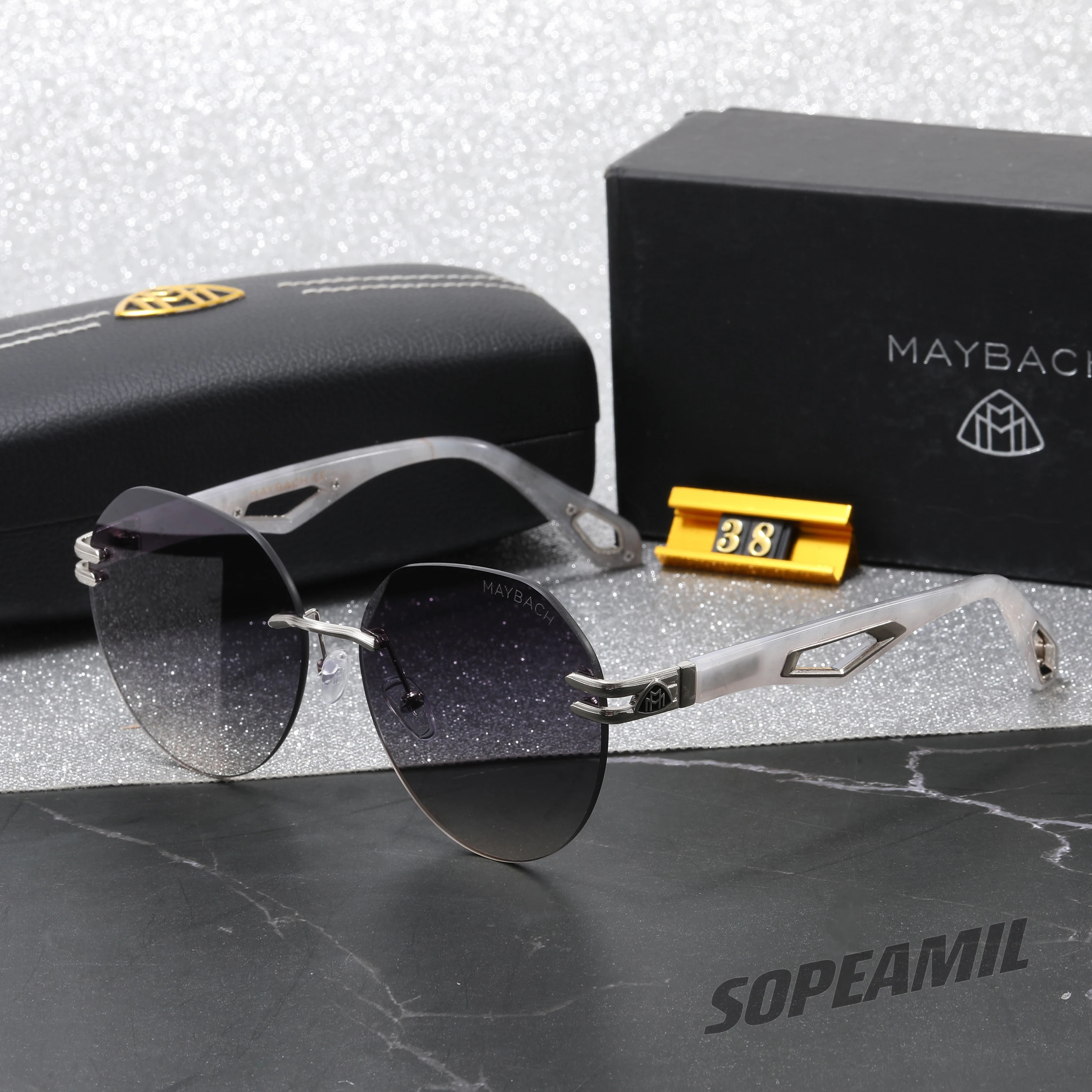 

Car High-End Frameless Sunglasses Maybach S Class S450 S480 S500 S560 S580 S600 S650 S680 GLS480 GLS600 Fashion Leisure Goggles