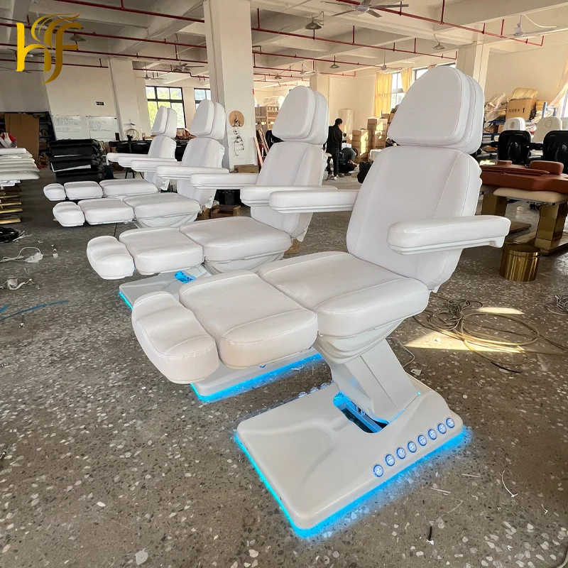 Modern Salon Hydraulic Massage Curved Recliner Tattoo Electric Beauty Lash Bed Facial Spa Massage Waxing Chair
