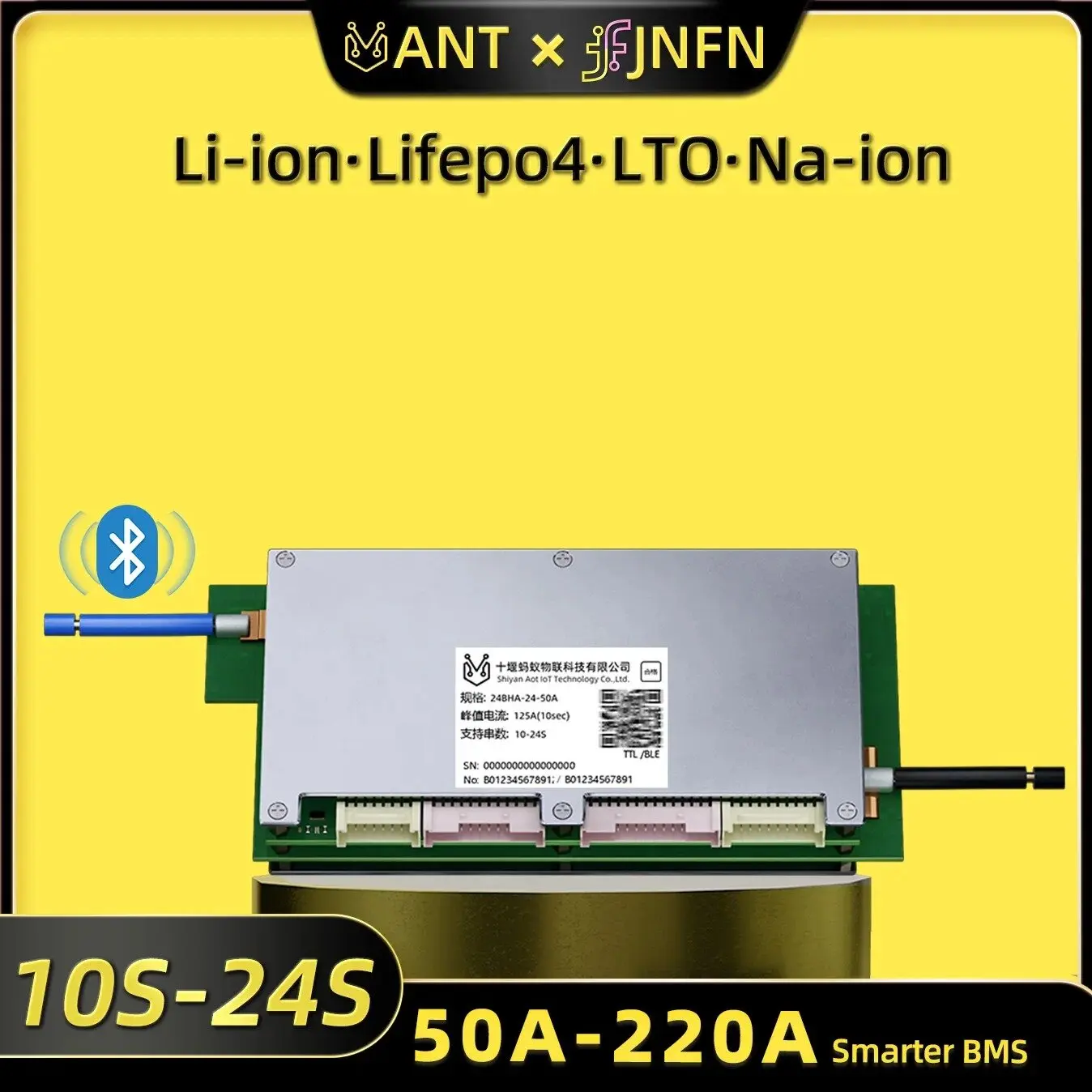 

Ant Bluetooth BMS 10S-24S 550A 300A 275A 200A 80A 60V 72V Li-ion LiFePO4 LTO Battery Protection Board For Energy Storage EV
