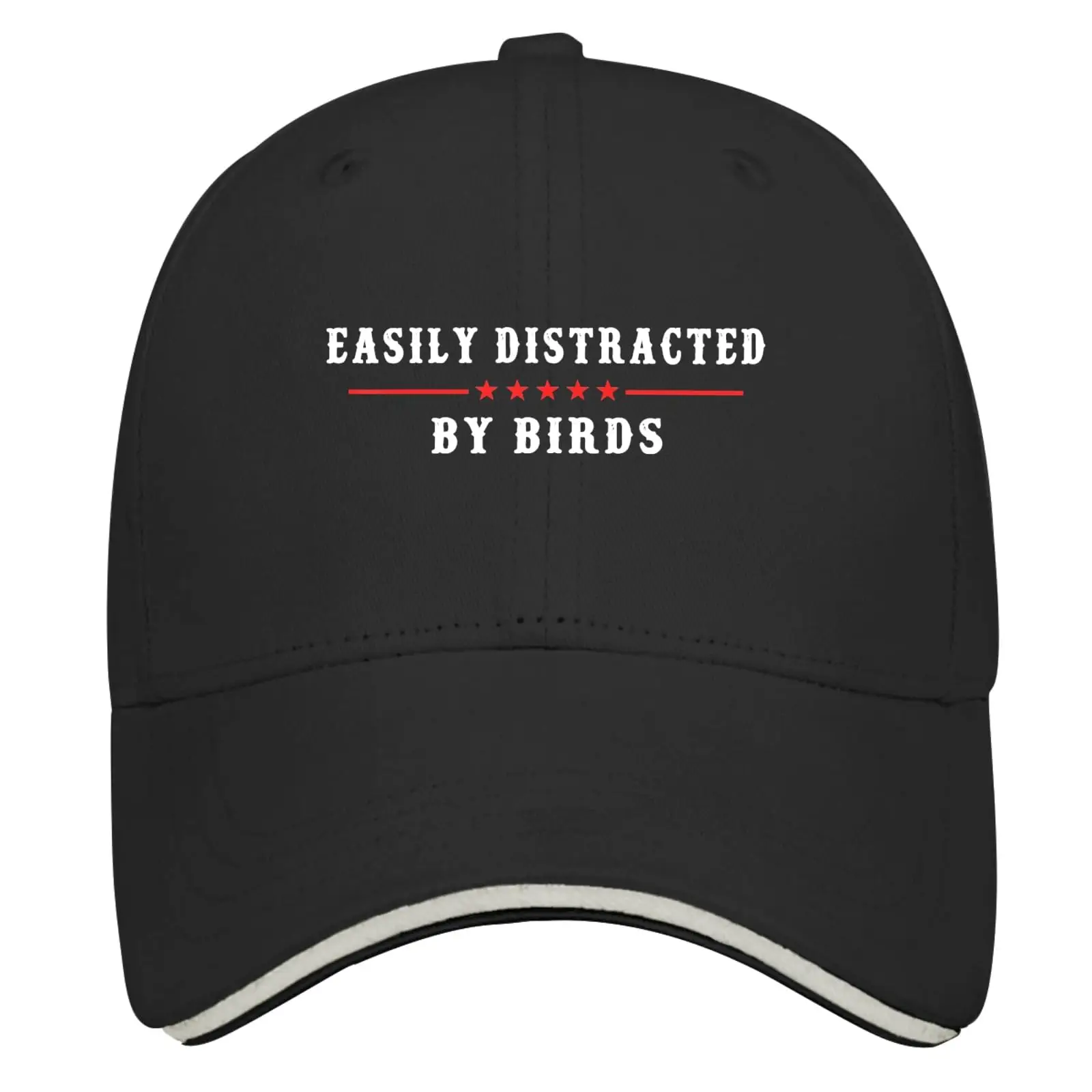 Easily Distracted by Birds Trucker Hat Women Hats AllBlack Hiking Hat Gifts for Him Golf Hats