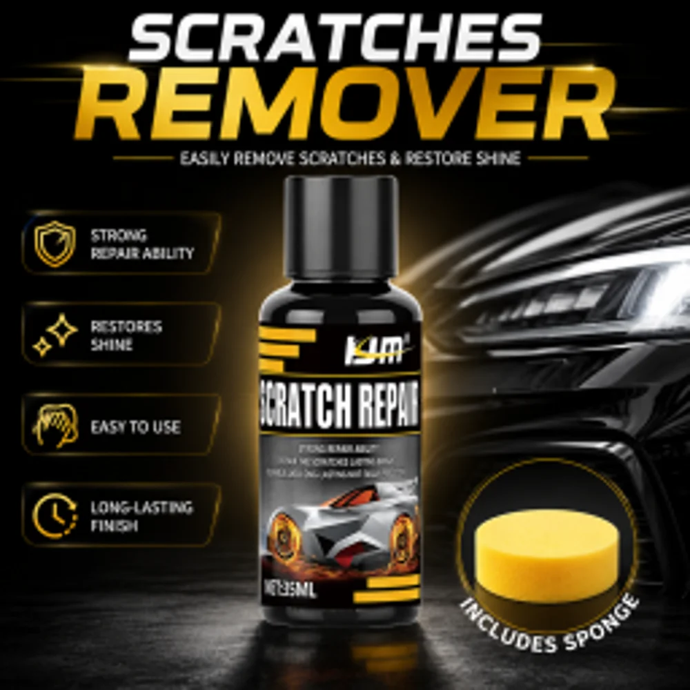 All-in-One Car Trim Restoration Kit, Leather Plastic Scratch & Fade Repair Wax, Long-Lasting Shine, Interior Exterior