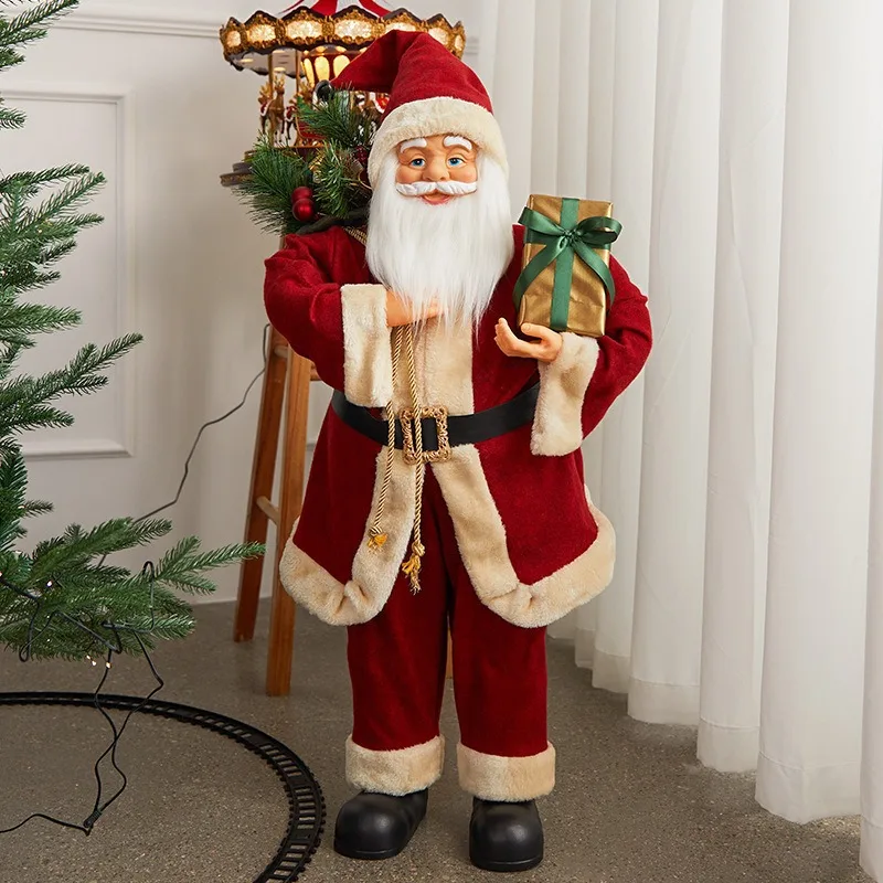 Santa Claus doll ornament, Christmas scene decoration, hotel window tabletop decoration