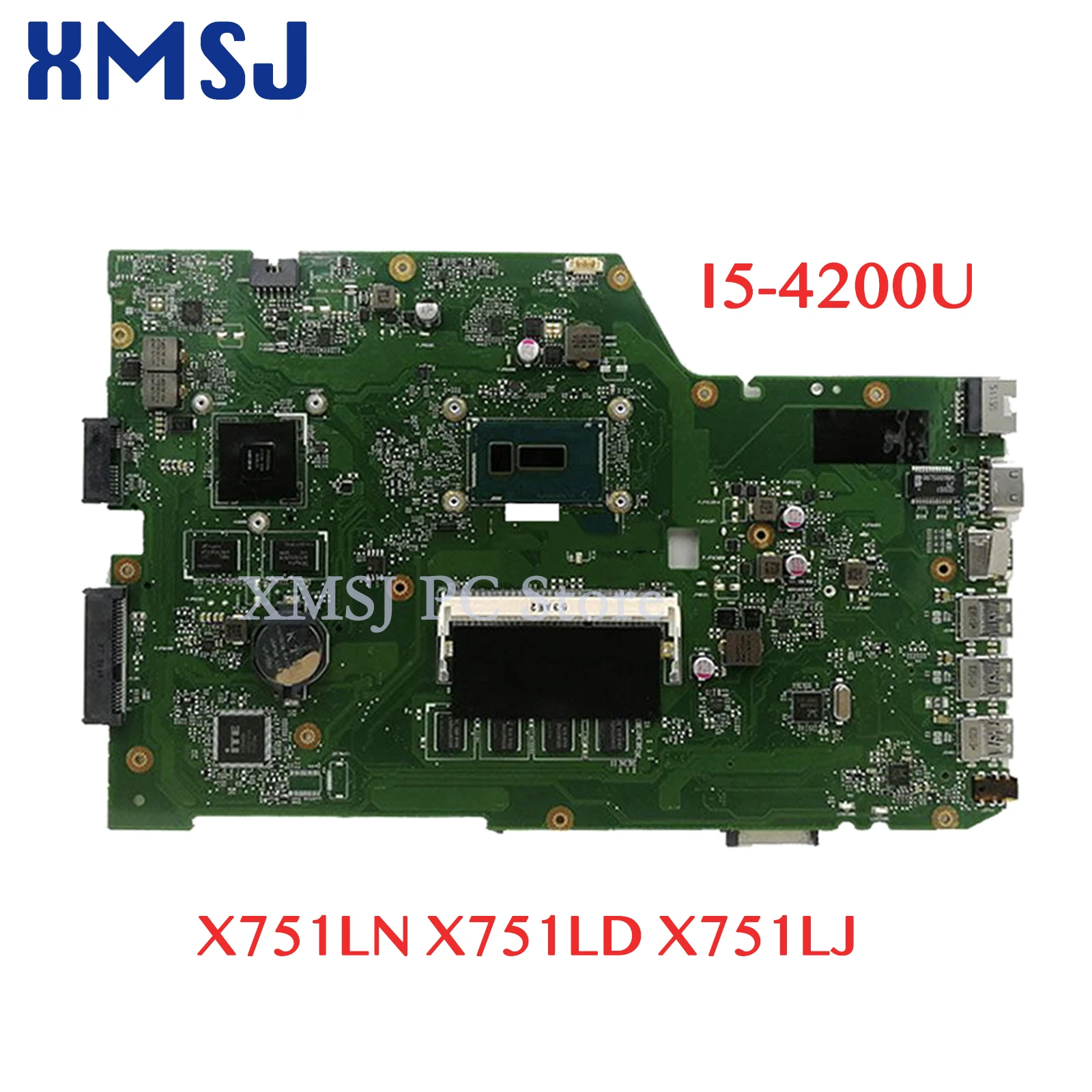 XMSJ For Asus K751LD F751LDV X751LDV X751LJ X751LB X751LN X751LD Laptop Motherboard I3 I5 I7 4th V2G 4GB 100% Working