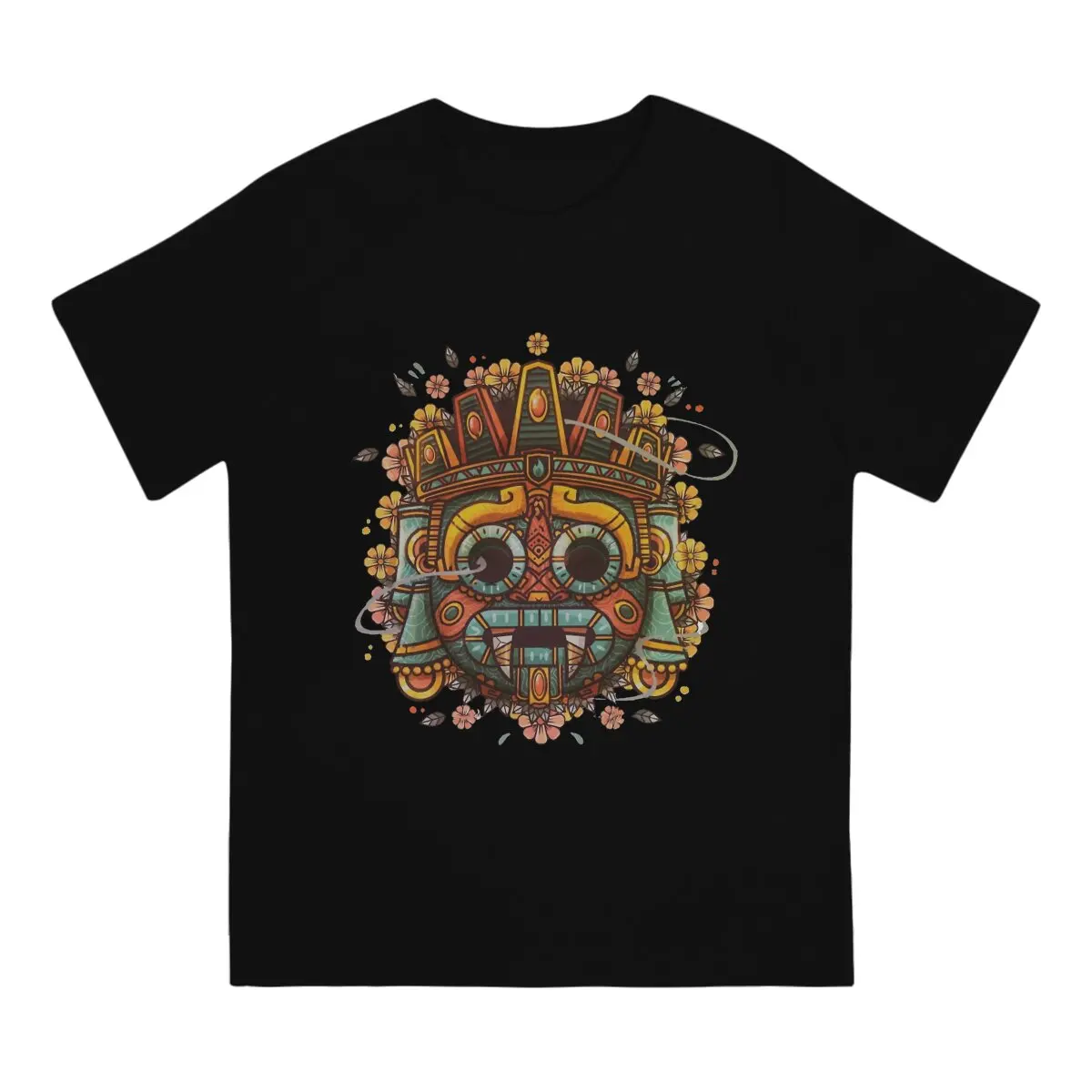 Men T-Shirts Tlaloc The Aztec Rain God Funny Tees Short Sleeve Maya T Shirts Round Neck Clothes Gift Idea