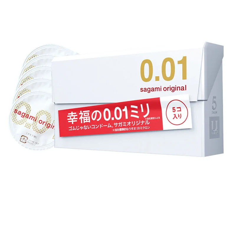 0.01 MADE IN JAPAN 5pc Super Slim New Original Non Latex Polyurethane Anti Allergic Condom