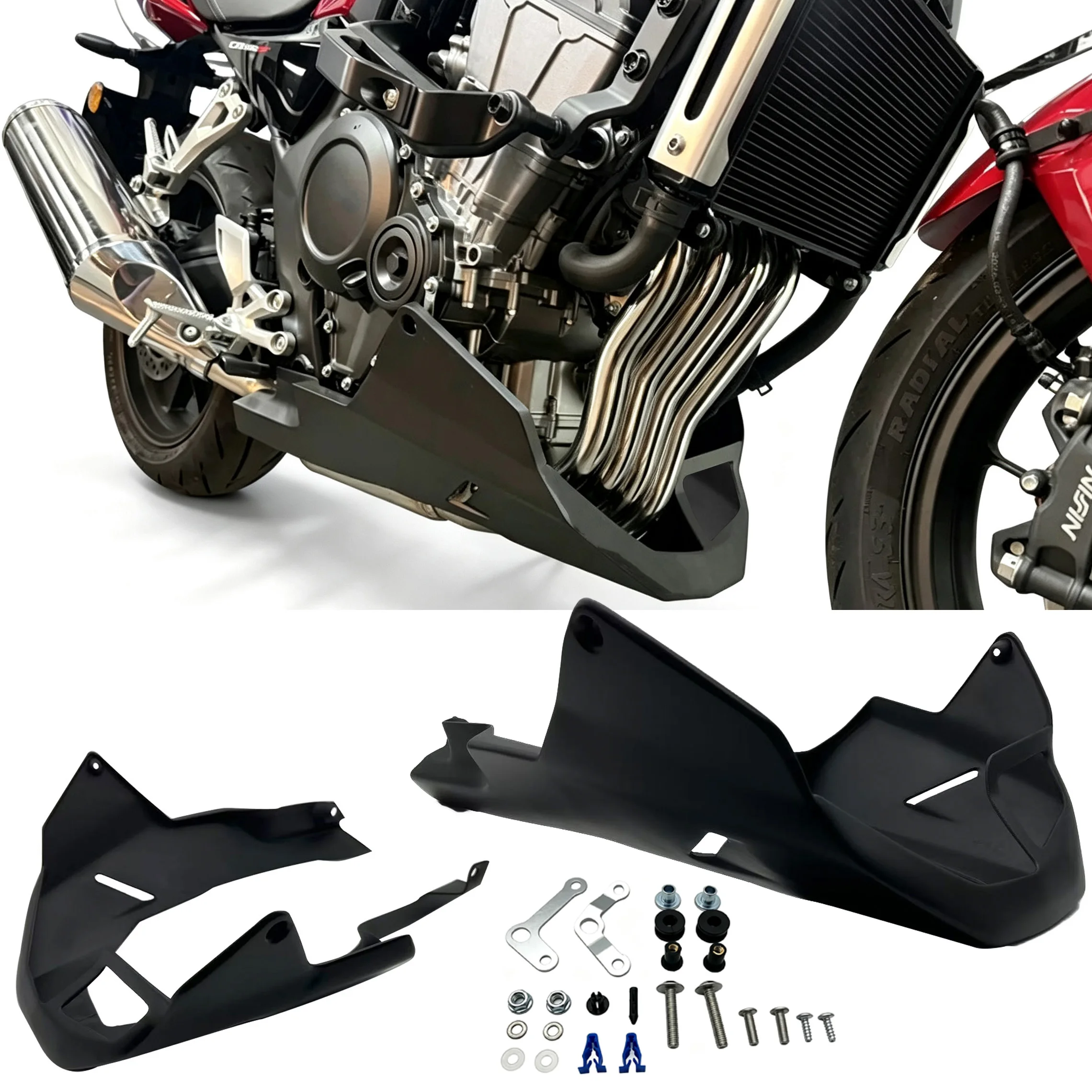 Motorcycle Lower Engine Belly Pan Fairing Cover Full Mounting Kit For Honda CB500SF Under Spoiler Chassis Guard Protector